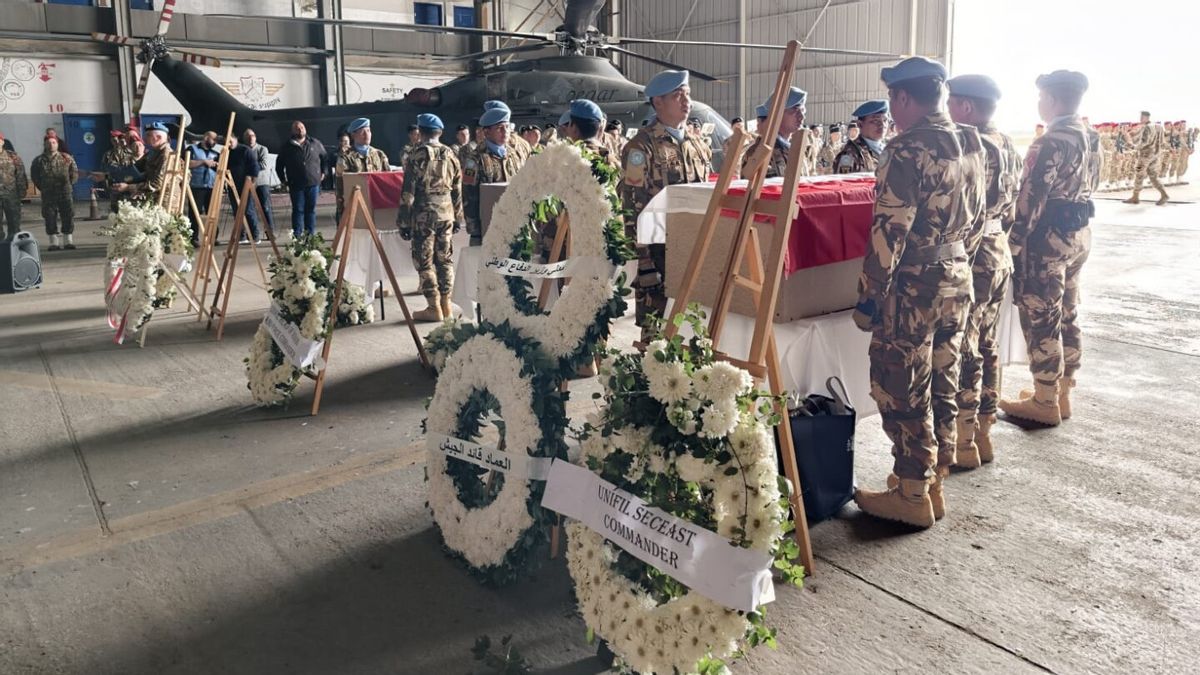 UNIFIL Gelar Upacara Penghormatan Terakhir dan Pelepasan Jenazah Tiga Prajurit TNI yang Tewas di Lebanon