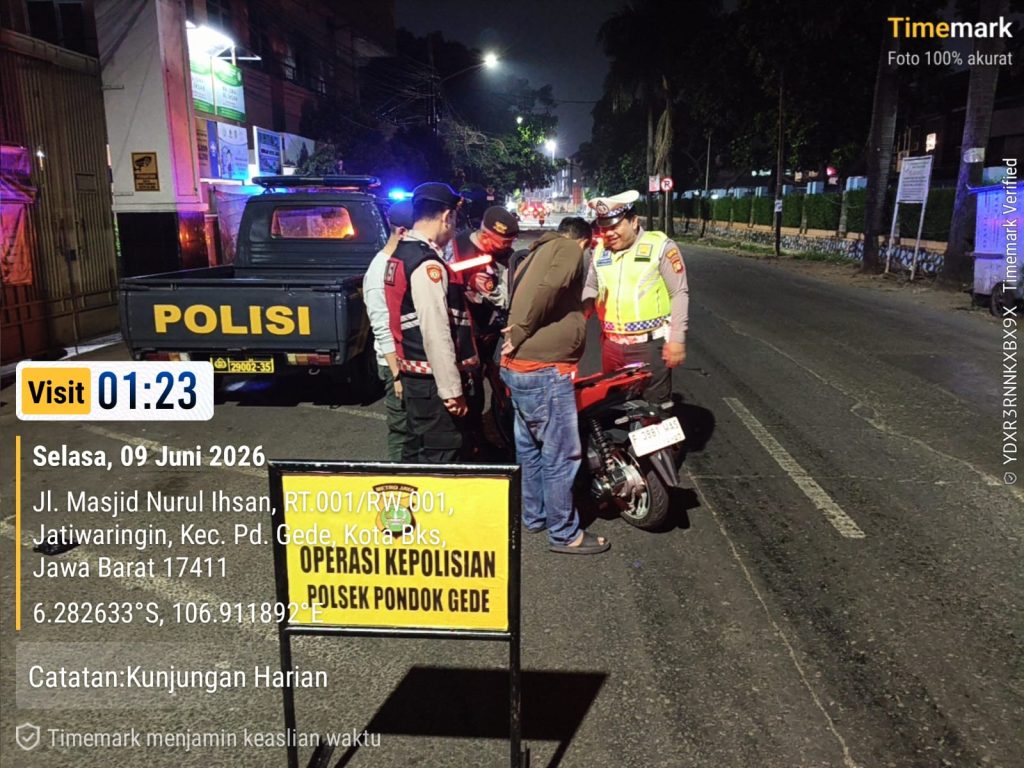 Operasi Kejahatan Jalanan Digelar, Polsek Pondok Gede Pastikan Wilayah Tetap Kondusif